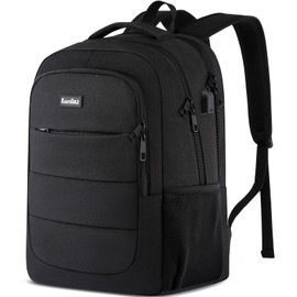 Backpack for Men Women, School Backpacks for Teens Boys and Girls, Laptop Backpack with USB Charger, 15.6 Inch Laptop Bookbag for College High School Work Travel, Black