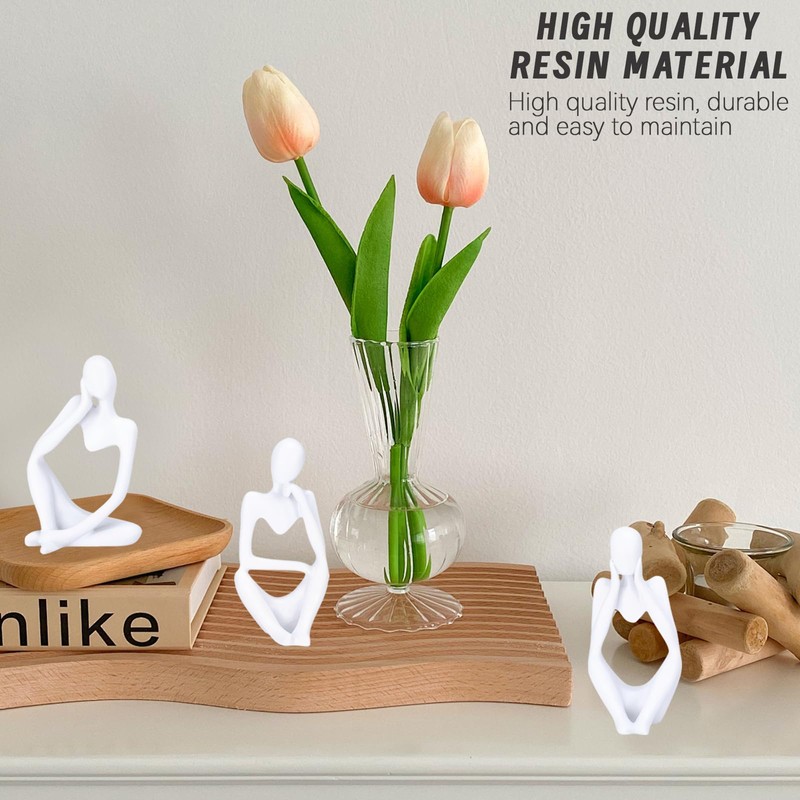TenaLucy Pack of 3 Thinker Sculpture, Thinker Statue Modern Figures