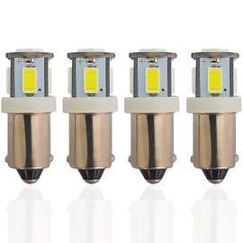 Bojer BA9 BA9S 53 57 1895 64111 LED Bulbs White for Side Door Courtesy Lights Map Lights 9-30V 3030 Chip (4Pcs BA9S White)