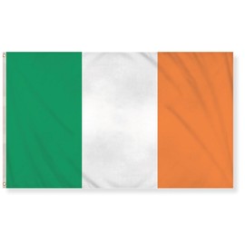 AKH® Republic of Ireland National Flag | 5ft x 3ft | Irish Tricolour Flag with Brass Eyelets | Durable Polyester Double Stitched Seams for Indoor Outdoor Use | St Patrick's Day Parades Sporting Events