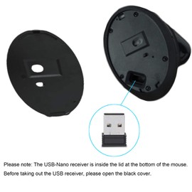 EasyULT Vertical Ergonomische Kabellose Maus, Wiederaufladbarer 2.4 GHz Optische Wireless Kabellos Funk Maus mit Nano-Empfänger für Windows, Mac OS, 800/1200/1600 DPI Einstellbare, 6 Tasten(Schwarz)