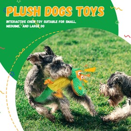 KEITTPEET Crocodile Squeaky Plush Dog Toys, Interactive Dog Toys with Soft Fabric, Puppy Toys to Keep Them Busy, Dog Chew Toys for Small, Medium, and Large Dogs - Orange