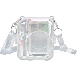 Diydeg Funda Transparente para Mini 12, Bolsa de Transporte rgida para cmara instantnea Mini 12, con Bolsillo para Fotos y Correa para el Hombro