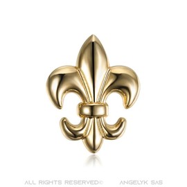 BOBIJOO Jewelry - Pin Brooch Fleur-De-Lis Gold-Plated Brass 22 x 16 mm, see description, Classic
