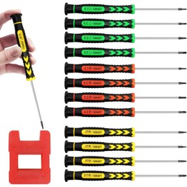 NIYATA 13 Pieces Mini Screwdriver with Magnetizer, Precision Screwdriver, Phillips Screwdriver, Used for Repairing Glasses, Watches, Mobile Phones