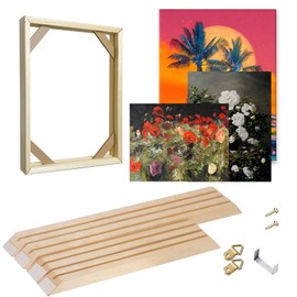 DIY Wood Canvas Frame Kit, Solid Wooden Stretcher Bars for Oil Paintings, Prints Canvas, Poster Frame for Stretching and Framing, Easy Assembly, Made in USA 12x16,1 Set