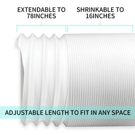 5.1 Inch Portable AC Air Conditioner Hose Anti-Clockwise Thread & Length up to 78 inches Universal Replacement AC Exhaust Vent Hose