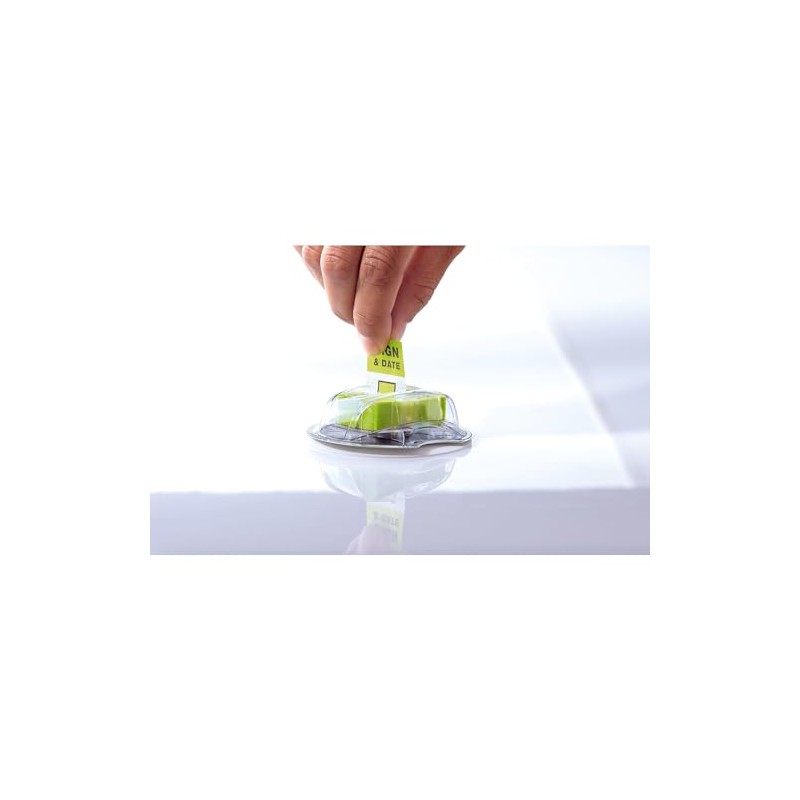 3M Post-it banderitas verdes con dispensador de escritorio, 1 pza