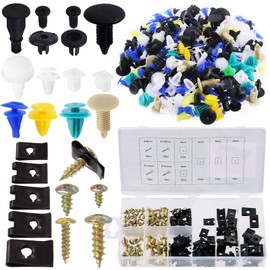Swpeet 670Pcs Auto Car U-Clip U Nut with Auto Body Bolts & Clips Assortment Kit, Engine Under Cover Splash Shield Guard Body Bolts Fastener Rivet Push Clips for Dash Door Panel Interior SAE