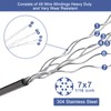 TOOGOND 328FT 304 Stainless Steel Wire Rope Cable, Black Vinyl