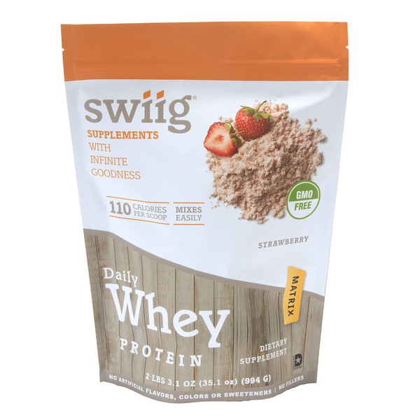 swiig Daily Whey Protein Matrix (Strawberry, 2.2 lb)