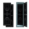 2 Pcs Locker Magnetic Wallpaper Basketball Court Black 12" x