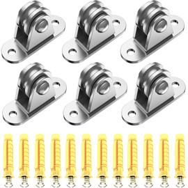 304 Stainless Steel Pulley Block,Small Pulley Block Silent Pulley,Mute Bearing Pulley Roller Duplex Bearing Silent Wheel Heavy Duty Fixed Pullies, Material Handling and DIY Kits Moving. (6)