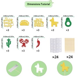 KEWUFD Taco bout a baby Cupcake Topper, Funny Fiesta Party Decorations For Kids, First 1st Birthday Party Decorations Supplies, Mexican Fiesta Baby Shower Gender Reveal Party Decoration 24 pcs