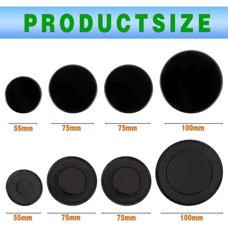Upgraded Gas Stove Burner Cap Set - 4Piece Metal Cooker