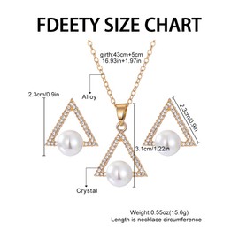 FDEETY Jewellery Set Women's Pearl Pendant Necklace Earrings Set Fashion Pearl Jewellery Wedding Jewellery Gift for Bride Bridesmaids