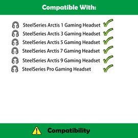 Prime Ersatz-Ohrpolster, kompatibel mit SteelSeries Arctis 1/Arctis 3/Arctis 5/Arctis 7/Arctis 9/Arctis Pro Gaming-Headset-Ohrpolster mit weicherem Protein-Leder und Memory-Schaum