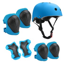 Neuytiky Children's Knee Pad Set with Helmet, Protector Set Children 3-10 Years, Knee Pads Children, Knee and Elbow Pads Children, Inline Protective Equipment Children, for Inline Skate, Skateboard