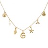 Gold Charm Necklaces for Women, Boho Surfer Beach Letter Necklace