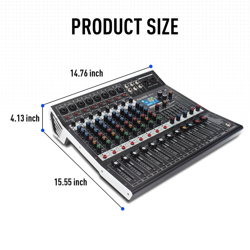 FULODE 8-Channel Professional Audio Mixer Sound Board Console 99 Bit