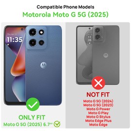 Lanhiem for Moto G 5G 2025 Case, IP68 Waterproof Dustproof Shockproof Case with Built-in Screen Protector, Full Body Underwater Protective Cover for Moto G 5G Only, Black