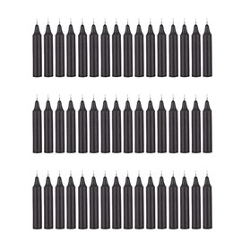 Mega Candles 48 pcs Unscented Straight Black Taper Candles, Hand Poured Wax Candle 4 Inch x 3/4 Inch, Home Décor, Wedding Receptions, Centerpieces, Birthdays, Celebrations, Romantic Events, Holders