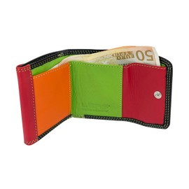 Small Men's and Women's wallet colorful LEAS, Genuine Leather, multicolored - "LEAS Multicolore-Serie"