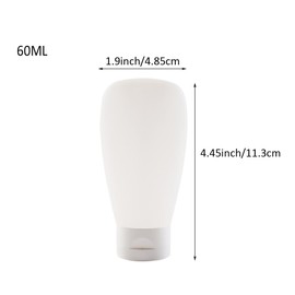 6PCS 60ml/2oz Emply Refill Clear Plastic Cosmetic Squeeze Soft Tube Vial with Flip Cap Cover Makeup Travel Sample Packing Storage Holder for Toothpaste Shampoo Facial Cleanser Body Lotion