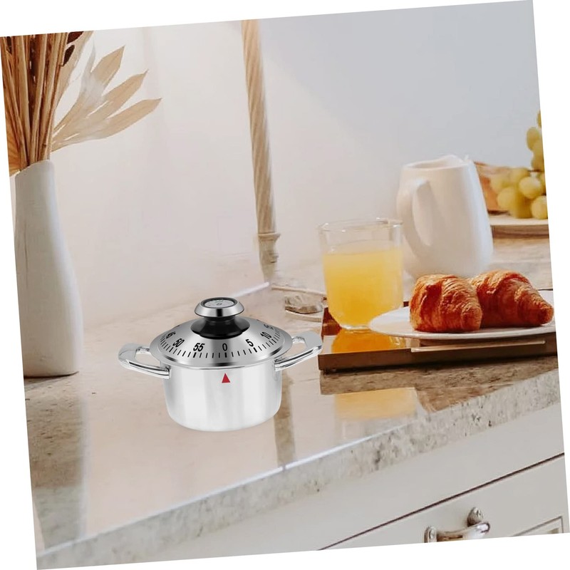 MAGICLULU 2pcs Cute Pot Shape Mechanical Kitchen Timer Cooking Timer