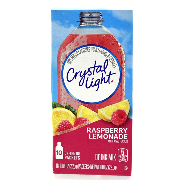 Crystal Light On The Go Raspberry Lemonade Drink Mix, 10-Packet Box (Pack of 4)