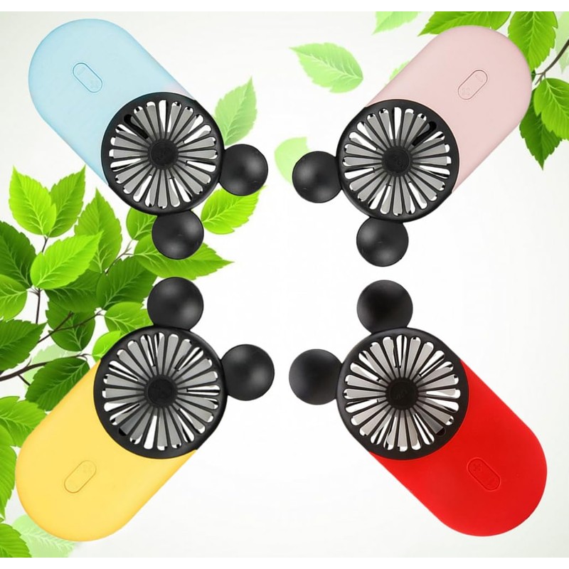 Generic Cute Mouse Personal Mini Fan, Handheld USB Rechargeable Fan
