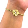 Pulsera Flor Florezco Ajustable Chapa De Oro 18k Blessfully