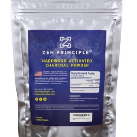 Zen Principle Hardwood Activated Charcoal Powder Oral Whitening - Specification: Hardwood Activated Charcoal Powder 8 oz
