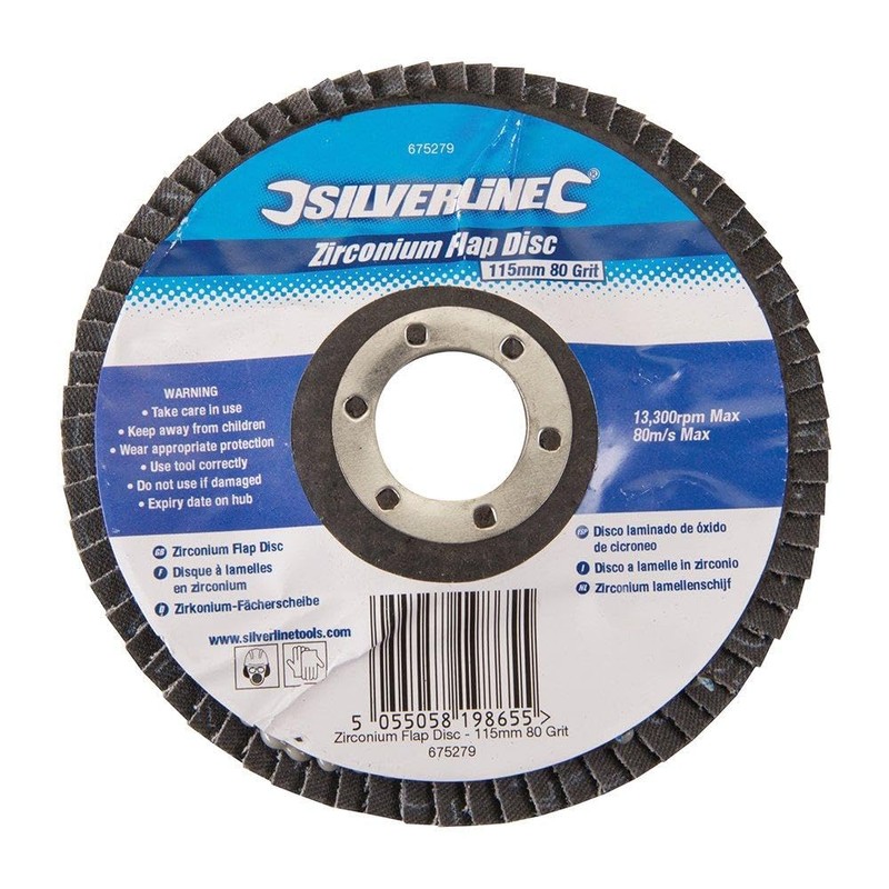 Silverline 675279 Zirconium Flap Disc 115 mm 80 Grit