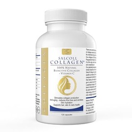 Salcoll Pure Marine - Cápsulas de colágeno para la piel (120 unidades) – Suplemento antienvejecimiento para mujeres y hombres, aumenta el colágeno, re