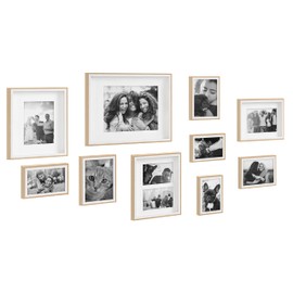 Kate and Laurel Gibson Modern Frame Set, Set of 10, White and Gray, Decorative Photo Gallery Wall Frame Set with Multiple Sizes