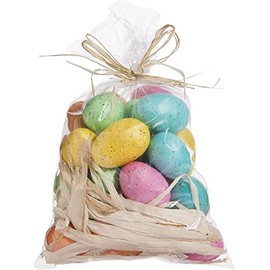 TenWaterloo 30 Speckled Artificial Easter Eggs, 2 Inches to 1 inch Easter Eggs - Blue, Green, Yellow, Orange and Pink, Vase and Bowl Filler