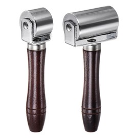 sourcing map Seam Roller for Leather 1" 2.4" 60mm 100mm Carbon Steel Leather Press Edge Roller Leather Edge Creaser Smoother Glue Laminating Roller for Leather Fabric Craft DIY, Brown