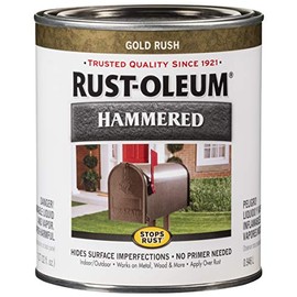 Rust-Oleum 7210502 Stops Rust Hammered Finish Paint, Quart, Gold