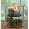 Park Designs Hammered Glass Cylinder with Candle Pan