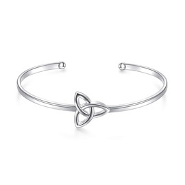 DAOCHONG 925 Sterling Silver Good Luck Irish Jewellery Celtic Knot Bracelet for Women, Sterling Silver, No gemstone