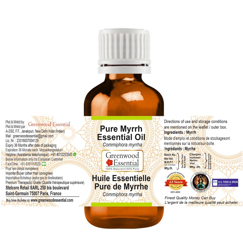Greenwood Essential Pure Myrrh Essential Oil (Commiphora myrrha) Steam Distilled