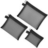 IHYjinchoo 3 Pcs Black Cosmetic Organizer Pouch with Zipper, Mesh