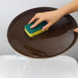 Tgoon Bandeja pequeña para servir, goma antideslizante, resistente, duradera, bandeja redonda para servir, resistente al calor para hotel, hogar, bar (templado 28 cm (redondo))