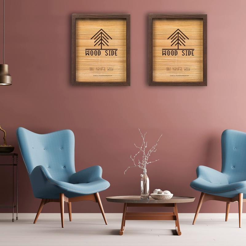 Brown Wooden Picture Frame 11x14 - Natural Rustic Solid Wood