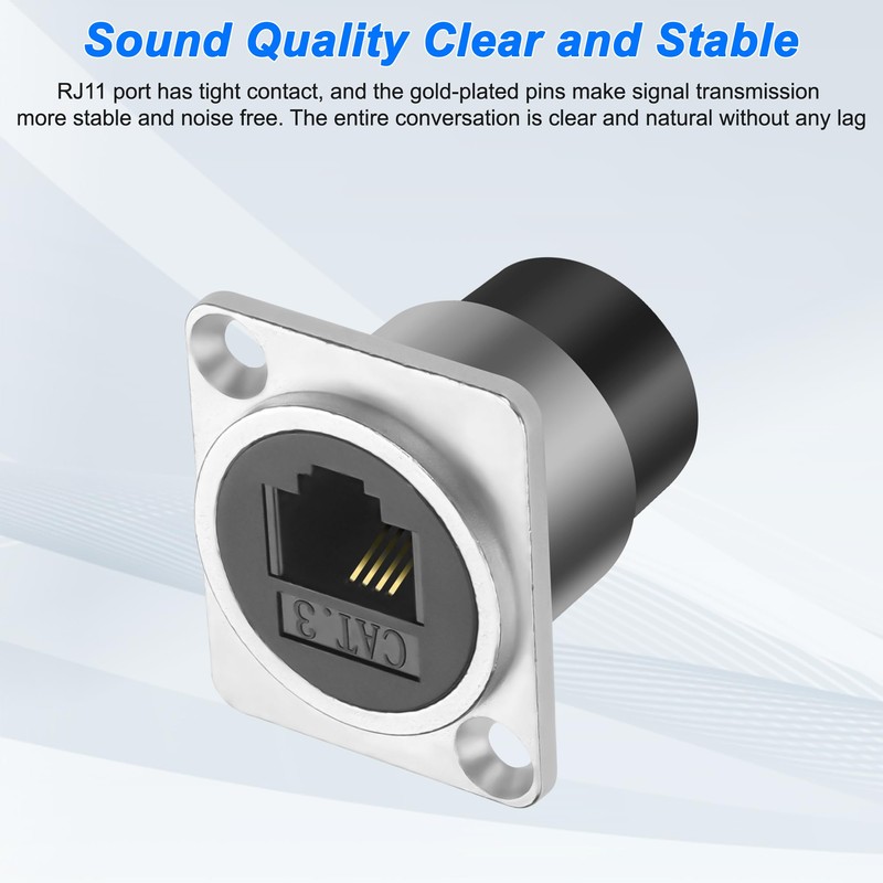 XMSJSIY D-type RJ11 panel mount phone connector CAT3 passage adapter