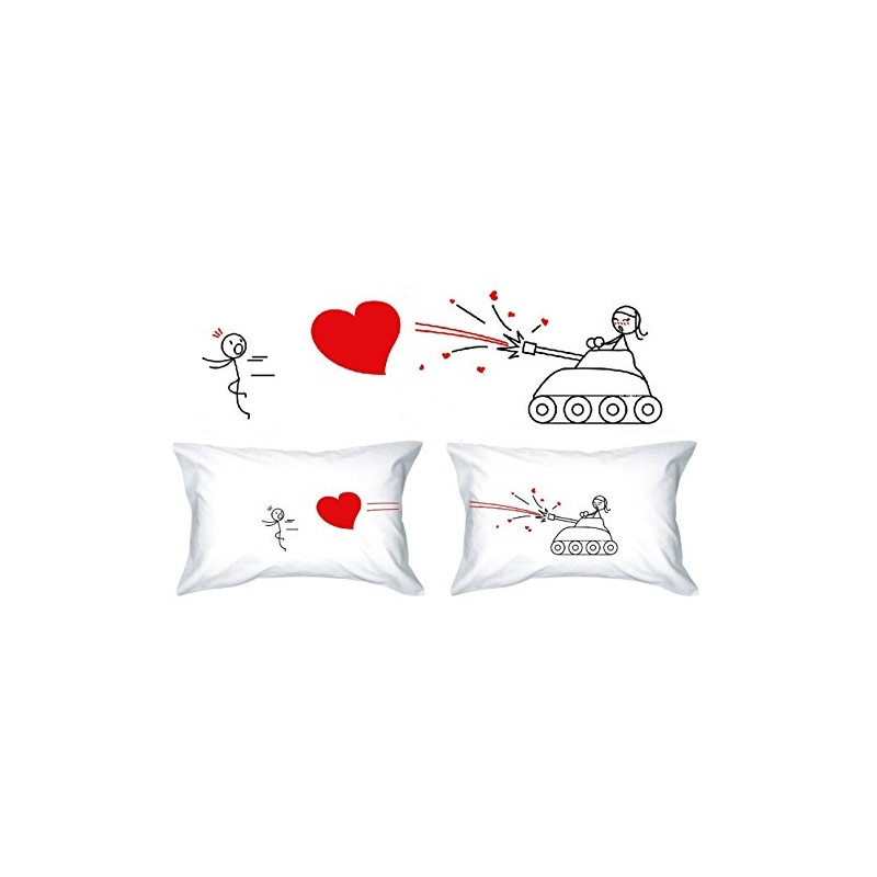 HUMAN TOUCH, Love Tank Romantic His & Hers Pillow Cases.