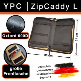 YPC ZipCaddy L - Tool Folder / Tool Organiser with Large Outer Pocket and 17 Holding Loops, Tool Bag Empty, Tool Folder, Pliers Bag, Tool Case