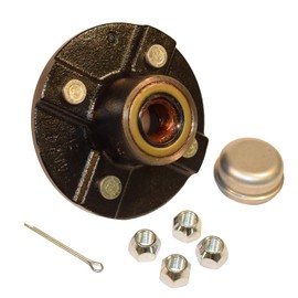 Rigid Hitch Pre-Greased Trailer Hub Kit (RHI-100-PG) 4 Bolt on 4 Inch Circle - 1 inch I.D. Bearings