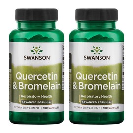 Swanson Quercetin & Bromelain-Promote Respiratory Health Support-Aid Seasonal Immune System Health-Support Cholesterol Levels Already w/i Normal Range 100 Caps (250mg Quercetin/78mg Bromelain) 2 Pack